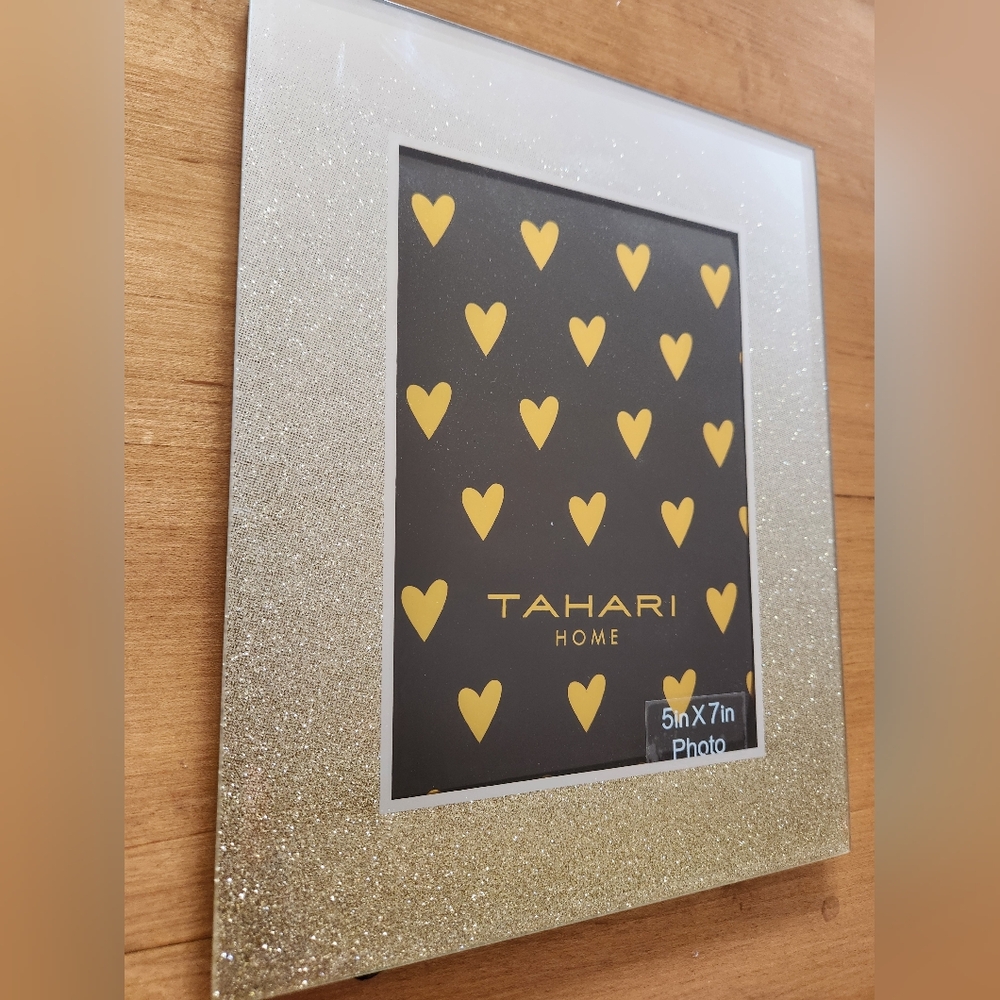 Tahari Home Silver Gold Ombre Glitter Photo Frame